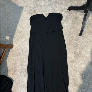 Elegant Strapless Black Evening Dress